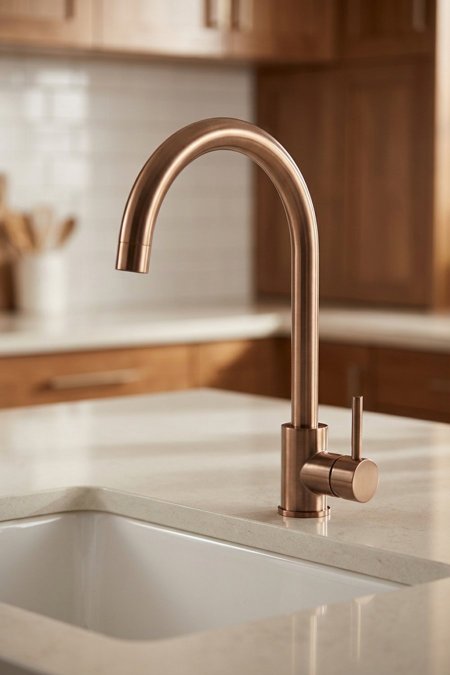 حنفية مطبخ نحاسي عالية